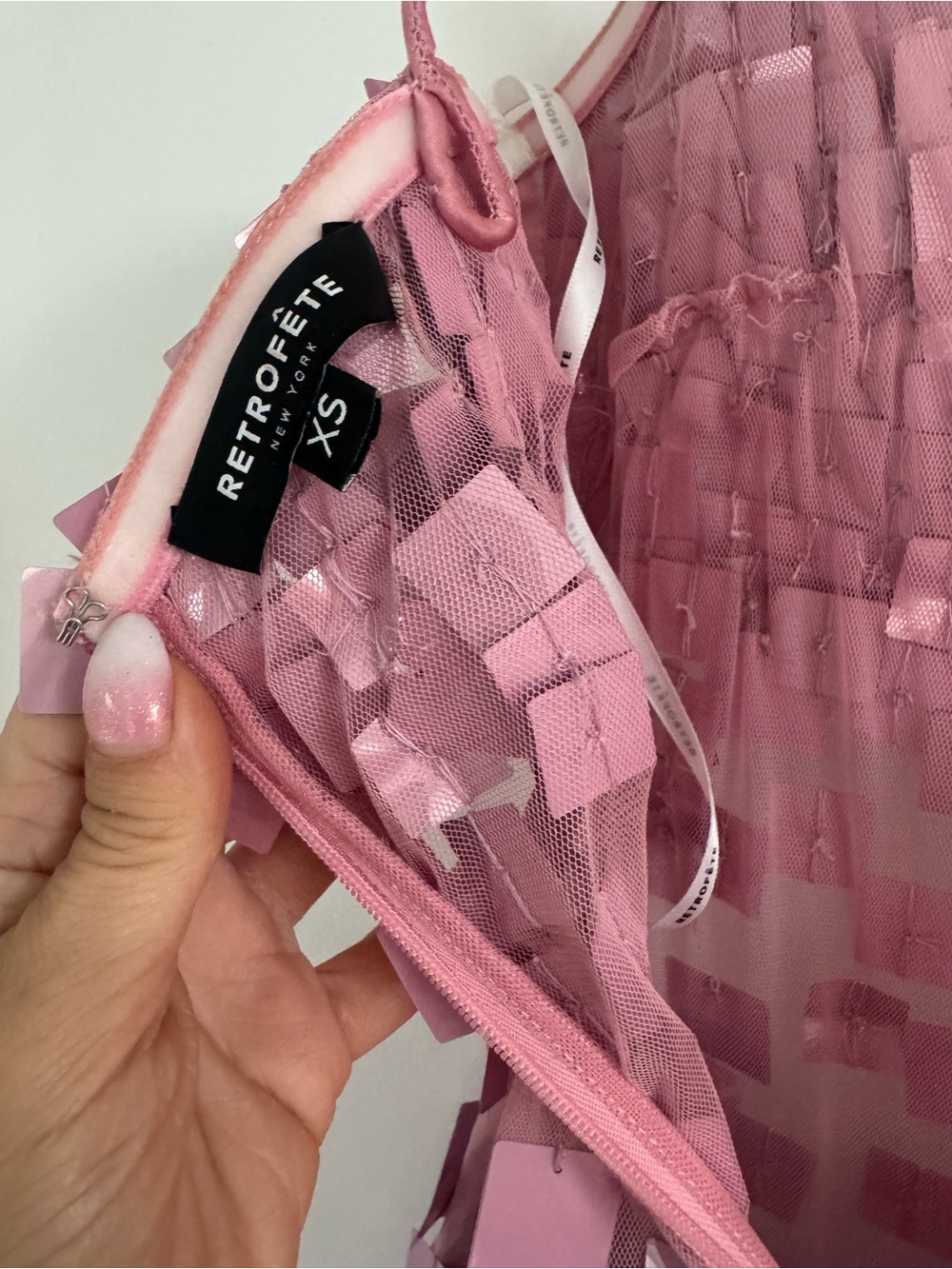 Carmin Retrofete Pink Sequin Strapless Column Dress - Picture 6 of 6